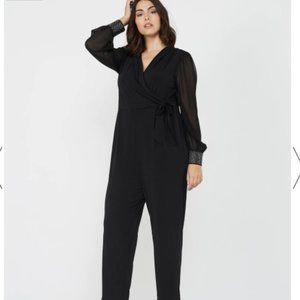 navabi MAT - Diamanté trim jumpsuit